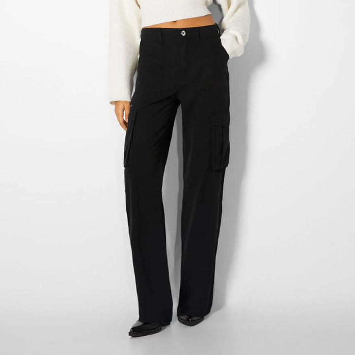 Women'S Adjustable Straight Fit Cargo Pants Adjustable Baggy With Pockets  Elastic Waist Casual Cargo Pants Relaxed Fit Pull On