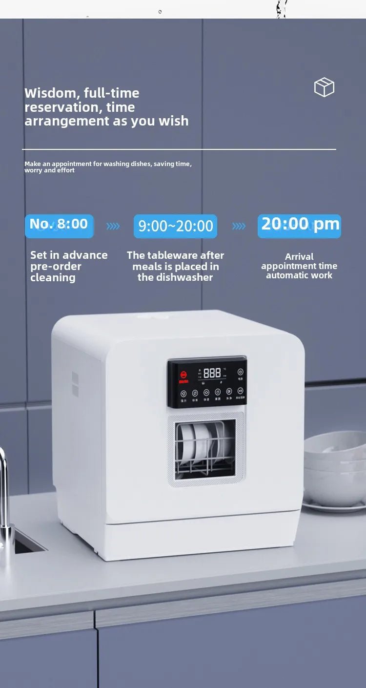 Household Dishwasher Automatic Desktop Installation-free Mini Small UV Disinfection Storage Integrated Smart