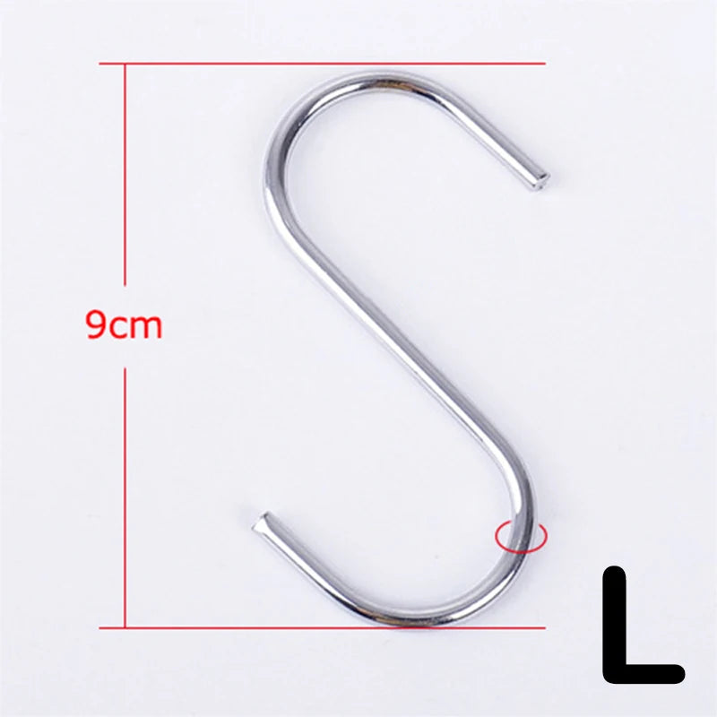 3/10pcs Stainless Steel S-Shape Hook Multi-function Kitchen Bedroom Railing S Hanger Clasp Holder Hooks Hanging Clothes Rack