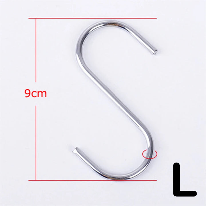 3/10pcs Stainless Steel S-Shape Hook Multi-function Kitchen Bedroom Railing S Hanger Clasp Holder Hooks Hanging Clothes Rack