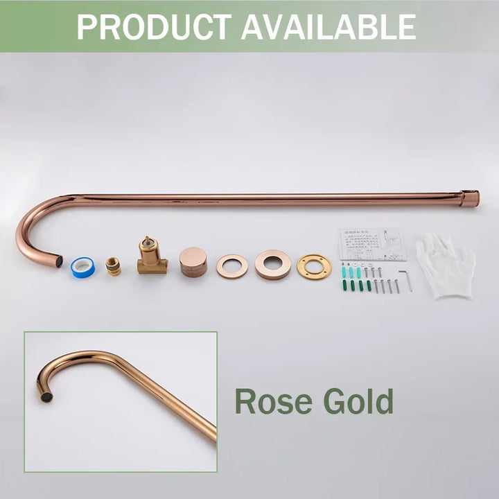 Floor Standing Bathtub Faucet Brass Body Hot Cold Mixer with Handle Rose Gold Independent Faucet Chrome Grey Black