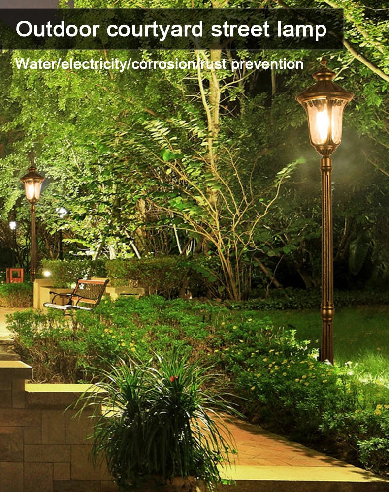 (≈ 1.8M) Outdoor Lawn Lamp European Waterproof Garden Lawn Lamp Outdoor Led  Single Aisle High Pole Street Lamp