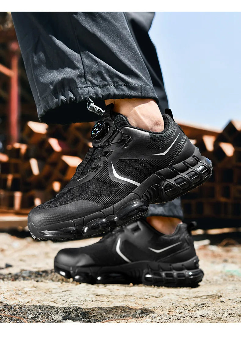 Trendy Steel Toe Shoes Men's Women's Extra Large Size Labor Protection Shoes Anti-impact Lightweight Thick Bottom