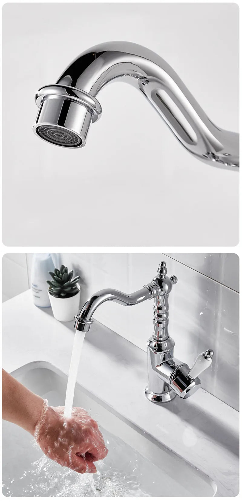 Antique Bronze Basin faucet Gold  bathroom faucet Deck Mounted Black Kitchen Faucet  sink tap Hot Cold Chrome basin Tap Brass