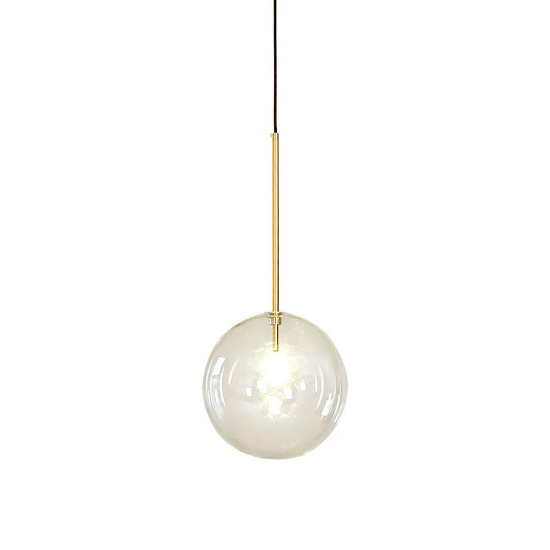 Nordic Clear Glass Pendant Lights Globe Chrome Glass Ball Pendant Lamp Dining Room Kitchen Hanging Lamp decor lighting fixtures