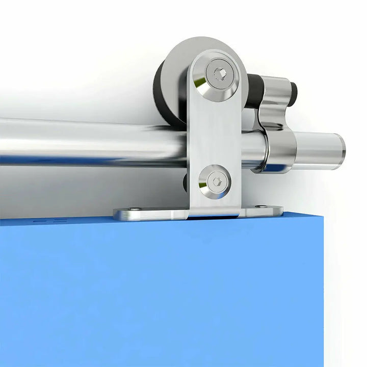 CCJH 4/5/5.5/6/6.6FT Silver Stainless Steel Sliding Barn Wood Door Hardware Kit  For Single Door ，Can be Customed