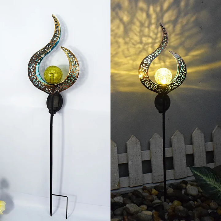 Led Solar Lights Outdoor Waterproof Moon Fairy Lawn Garden Solar Lamps for Pathway Landscape Courtyard  Stakes