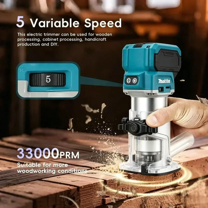 Makita DRT52 18V LXT Brushless Trim Lith‑ion Powered Woodworking Milling Tool 6.0Ah Battery For Wood Edge Trimming & Grooving