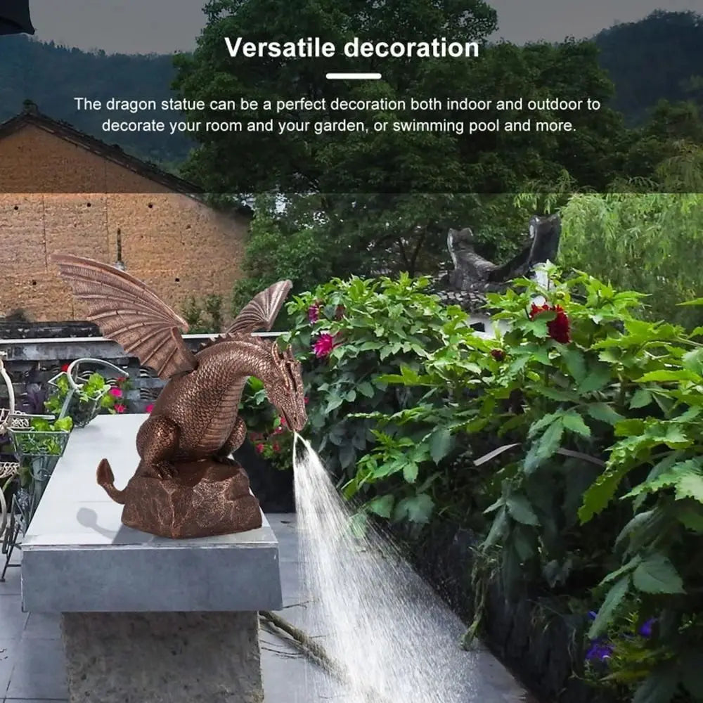 Realistic Garden  Spray  Resin Water Spray Dragon Staue Outdoor Decoration