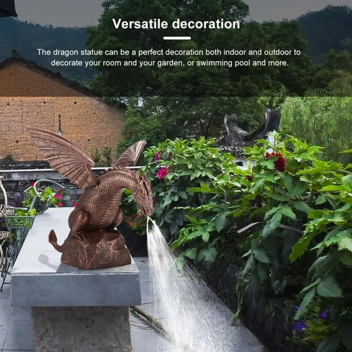 Realistic Garden  Spray  Resin Water Spray Dragon Staue Outdoor Decoration