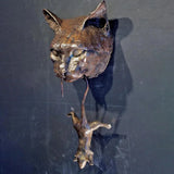 Cat and Mouse Statue Resin Wall Sculpture Pendant Knocker Decoration for Door