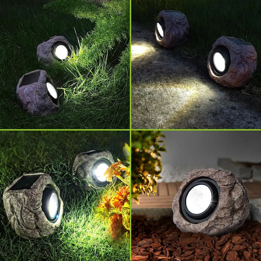 Solar Powered Outdoor Rock Lights Outdoor Lighting Courtyard Imitation Stone Landscape Lamp Waterproof Resin Stone Solar Lamp