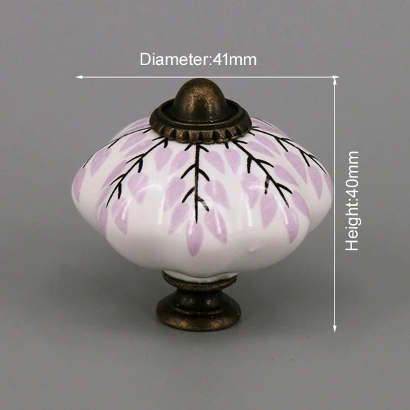 One Piece Vintage Ceramic Door Knobs for Cabinet Drawer, Closet Cupboard Wardrobe  furniture door  Pull Handle