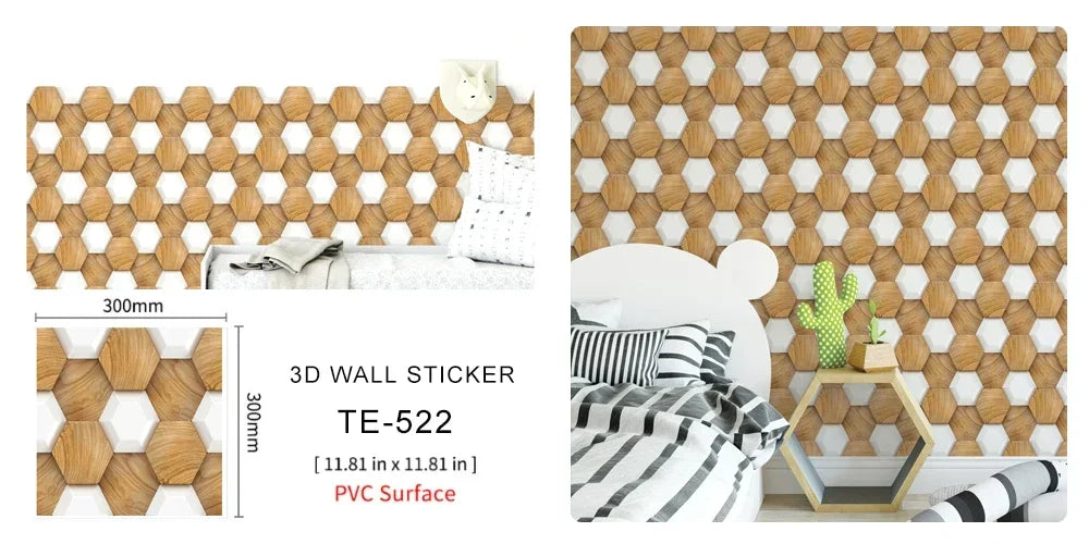 10/20PCS Imitation Brick Tile cobblestone Wall Stickers Water and Oil Proof for Kitchen Restaurant Tea room Relaxation area etc.