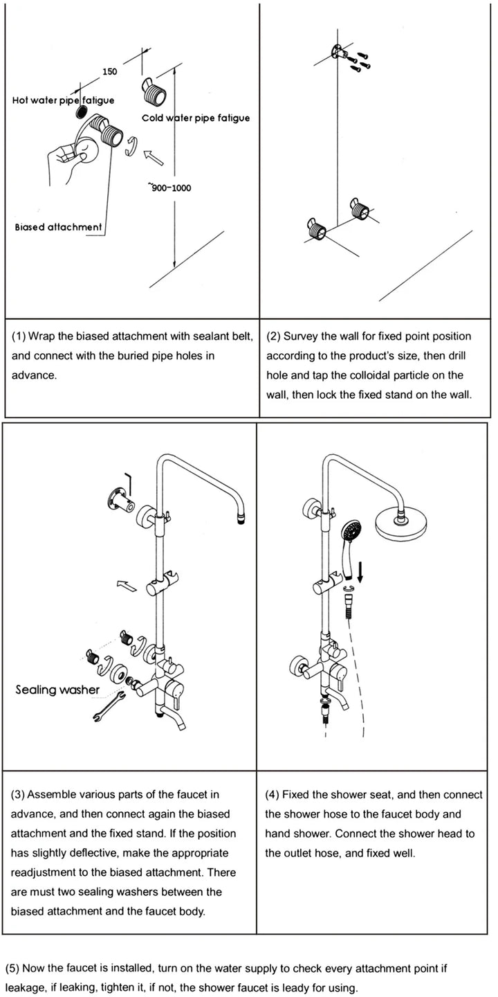 Brushed Rose Gold Piano Bathroom Shower Set Brass Hot Cold Bathroom Mixer Faucet Rain Shower Head Hot Cold Piano Shower System