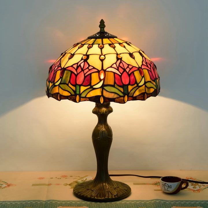 Turkish Table Lamp Tiffany Stained Glass with Dragonflys Vintage Desk Lamp Mediterranean Deco Lighting