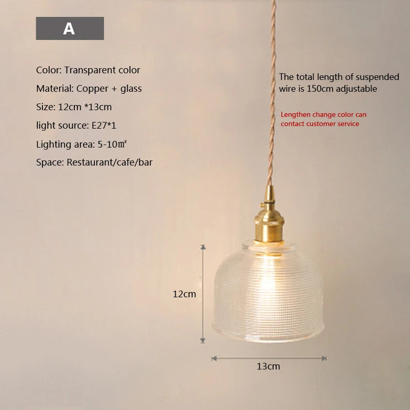 Nordic Glass Pendant Light Modern Brass Creative minimalist Chandelier For Dinning Room E27 Transparent Lampshade For Restaurant