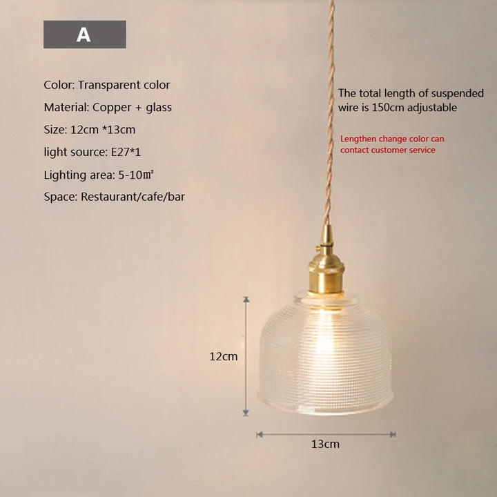 Nordic Glass Pendant Light Modern Brass Creative minimalist Chandelier For Dinning Room E27 Transparent Lampshade For Restaurant
