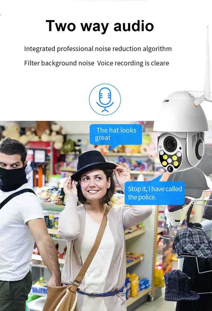 YCC365 Plus WIFI Camera Wireless Outdoor IP Security Protection Two Way Audio 1080P PTZ Tilt Speed Dome Surveillance CCTV Camera