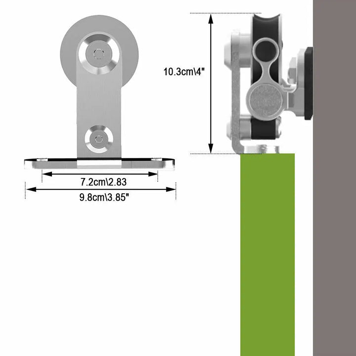 CCJH 4/5/5.5/6/6.6FT Silver Stainless Steel Sliding Barn Wood Door Hardware Kit  For Single Door ，Can be Customed