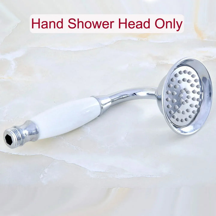 Polished Chrome Brass Bathroom Telephone Shape Hand Spray Handheld Shower head & 1.5m Shower Hose & Wall Bracket Lzh350