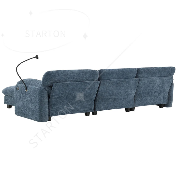 Sectional Sofa Couch with Ottoman Wholesale L-Shape with Extra-Wide Seat Cushion USB Type-C Charger Phone Holder Modular
