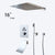 KEMAIDI Bathroom Wall Mount Thermostatic Rainfall Shower Faucet Set Chrome Concealed Shower System Waterfall Tub Spout Mixer Tap