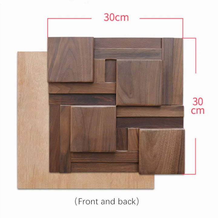 Black Walnut Log Solid Wood Mosaic Tile Square Mosaic Background Sofa TV Background Wall Decoration Art Acoustic Diffuser Panel