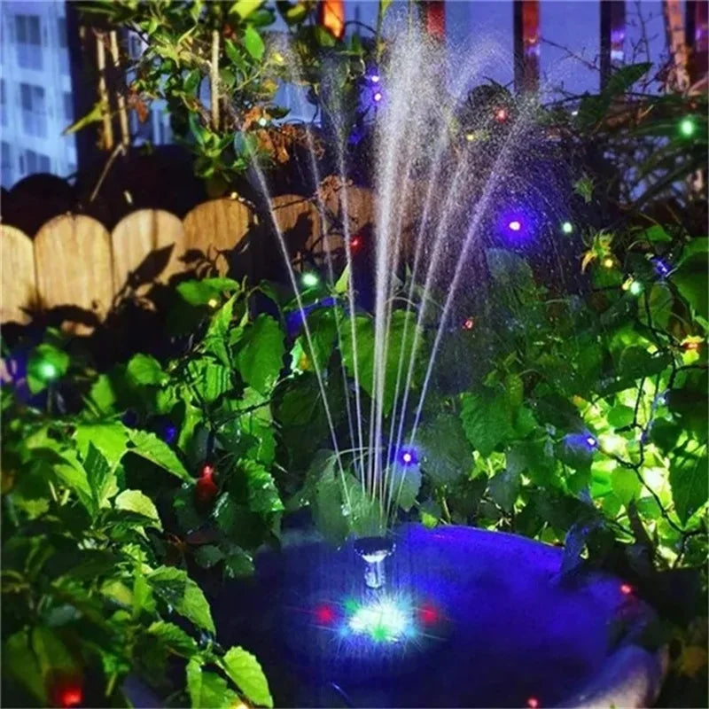 Waterproof Solar Fountain Pump Energy-saving Plants Watering Colorful Bird Bath Solar Fountain Outdoor Garden Pool