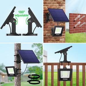 2 PCS Solar Outdoor Super Bright IP65 Waterproof Street Light  Security Lights for Garden Yard Patio Porch