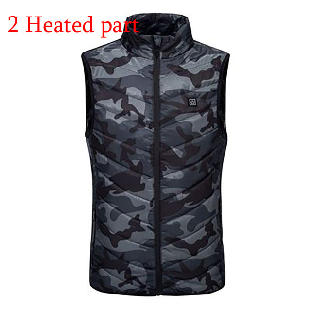 11PCS Heated Jacket Fashion Men Women Coat Intelligent USB Electric Heating Thermal Warm Clothes Winter Heated Vest Plussize