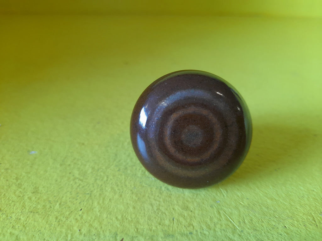 Brown Porcelain Bullseyes Cabinet Knob 40Dai/30H