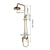 KEMAIDI Antique Brass Rainfall Bathroom Shower Set Shower Hand And Round Shower Hand Mixer Taps Double Handles