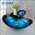 KEMAIDI AU Bathroom Round Bule Tempered Glass Oval Wash Basin