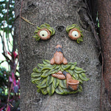 Tree Faces Decor Pipe Smoker Tree Sculpture Garden Decorations Outdoor Easter Jardineria Decoracion
