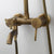 KEMAIDI Antique Brass Rainfall Bathroom Shower Set Shower Hand And Round Shower Hand Mixer Taps Double Handles