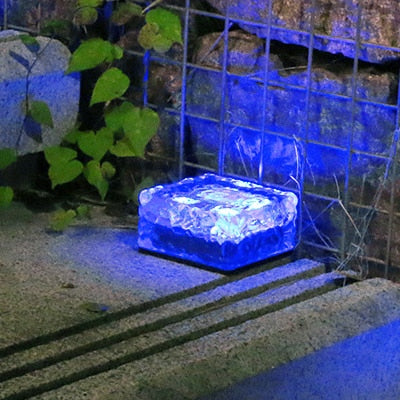 RXUNS Lawn Solar Garden Light LED Brick Ice Cube Solar Lights Outdoor Decoration Lamp for Stair Pathway Driveway Landscape Patio
