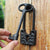 European Vintage Antique Black Key Lock Design Home Garden Decor Cast Iron Knocking Door Handle