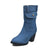 Blue jeans Women Mid-rise Rome Solid Slip-On Chunky Med Heels Boots