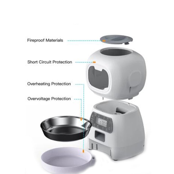 Automatic Dog And Cat Feeder 3.5 Liters Dry Food Dispenser Plus 2L Water Feeder Suitable For Small And Medium Pet Smart Feeders