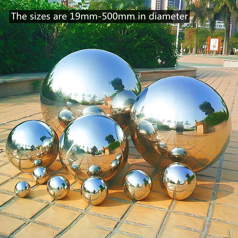 Stainless Steel Hollow Bright Mirror l Garden Landscape Floating Ball