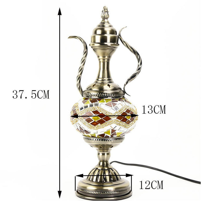 Mediterranean style Handcrafted mosaic Glass   Art Deco Turkish Mosaic Table Lamp
