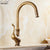 Antique Brass Finish Kitchen Faucet Bronze Single Handle Hot and Cold Water Sink Tap 360 Swivel Bathroom Sink Mixer Taps EK5013