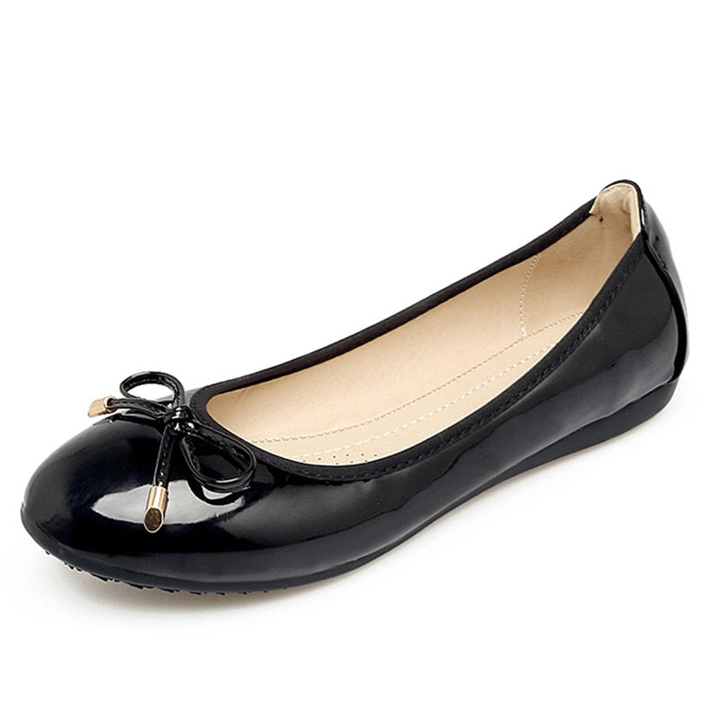 YAERNI Foldable Round Toe Women Flats  Soft Sole E727