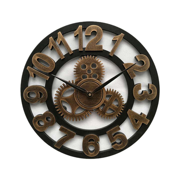 Creative Outdoor Garden Wall Waterproof Vintage Hollow Gear Arabic Numeral Clock