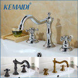 3 Pcs Basin Faucets Brush Finish