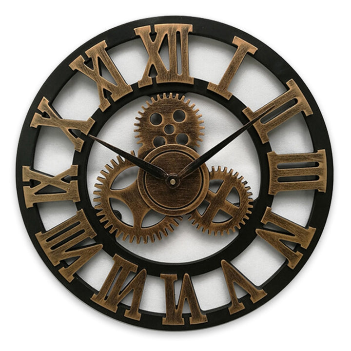 Creative Outdoor Garden Wall Waterproof Vintage Hollow Gear Arabic Numeral Clock