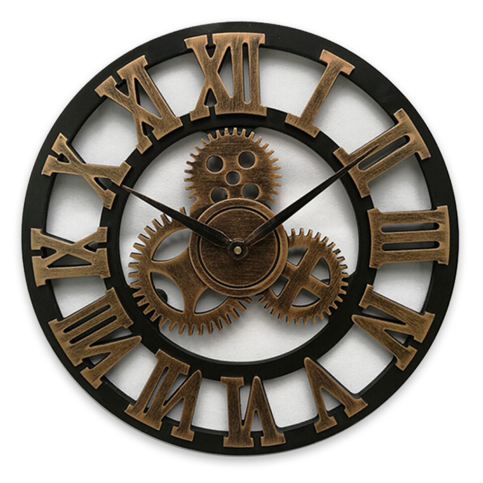 Creative Outdoor Garden Wall Waterproof Vintage Hollow Gear Arabic Numeral Clock