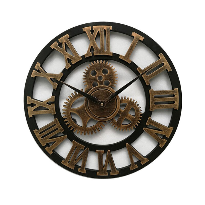 Creative Outdoor Garden Wall Waterproof Vintage Hollow Gear Arabic Numeral Clock