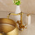 KEMAIDI Ceramic Bowel Basins -  Polished Golden Faucet Tap Set Golden Ceramic Lavatory
